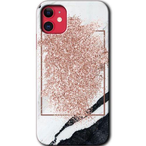 iPhone 11 Kılıf HD Desen Baskılı Arka Kapak - Simli Mermer