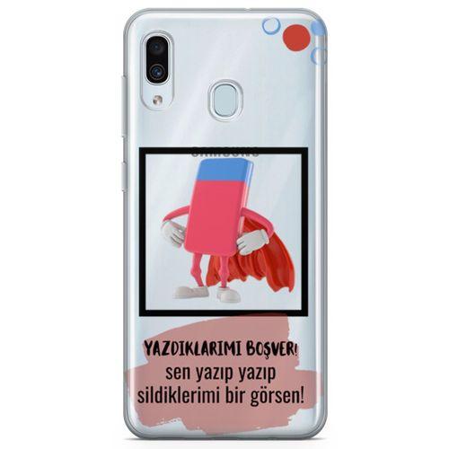 Samsung Galaxy A30 Kılıf Yazdıklarımı Boşver Arka Kapak Koruma Desenli Full Koruyucu