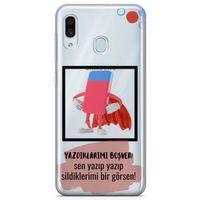 Samsung Galaxy A30 Kılıf Yazdıklarımı Boşver Arka Kapak Koruma Desenli Full Koruyucu