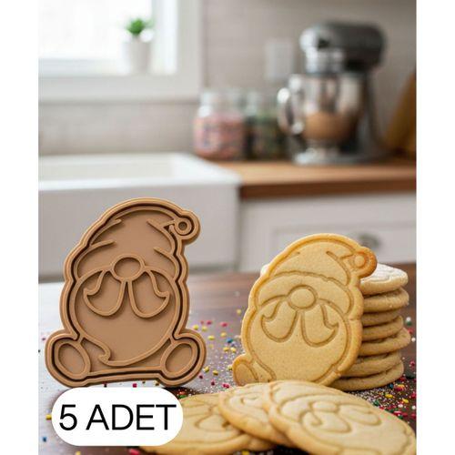 5Li Noel Cücesi Şekillendirici Kalıp Kurabiye Hamur Kesici Şeker ve Oyun Hamuru Seti