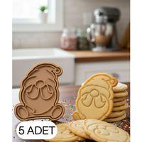 5Li Noel Cücesi Şekillendirici Kalıp Kurabiye Hamur Kesici Şeker ve Oyun Hamuru Seti