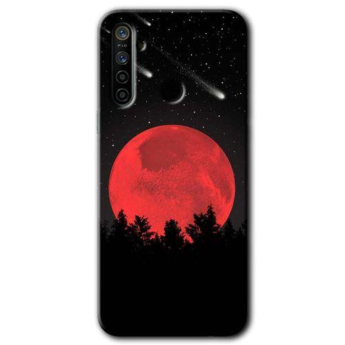 Realme 6i Kılıf Baskılı Kapak - Kanlı Ay + 5D Tam Kaplayan Cam