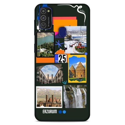 Lopard Samsung Galaxy M21 Uyumlu Kılıf Şehirli ※ (25) Erzurum Antişok Kapak