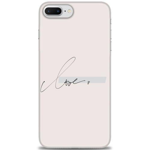 iPhone 7 Plus Kılıf HD Baskılı Kılıf - Love + Tam Ekran Koruyucu