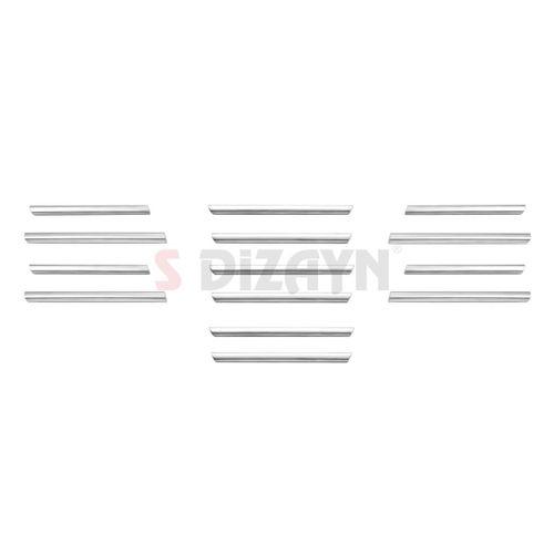 S-Dizayn Fiat Egea Krom Ön Tampon Alt Çıtası Diamond Model 14 Prç. 2020 Üzeri (Parlak Krom) A+ Kalite