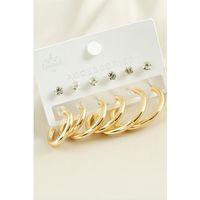 12 Adet Boru Taşlı Halka Küpe