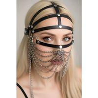 Zincirli Deri Seksi Maske - Brf465