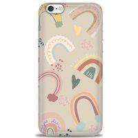 iPhone 6 Kılıf HD Baskılı Kılıf - Kahve Gökkuşağı + Tam Ekran Koruyucu