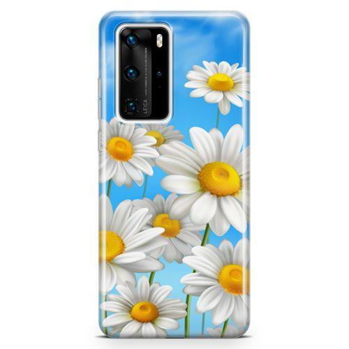 Huawei P40 Pro Kılıf Papatya Kokulu Arka Kapak Koruma Desenli Full Koruyucu