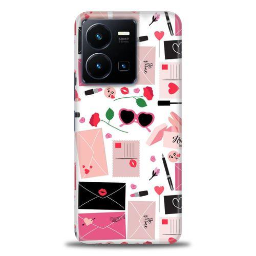 Vivo Y35 Kılıf HD Baskılı Kılıf - Je Taime + Tam Ekran Koruyucu