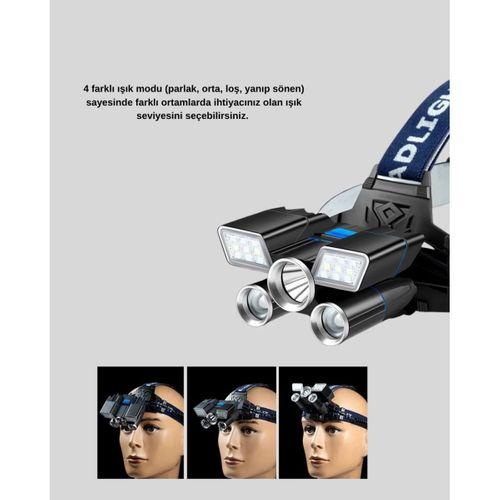 Profesyonel Şarjlı Led Far – Ipx5 Suya Dayanıklı, 4 Işık Modu, Hareket Sensörlü