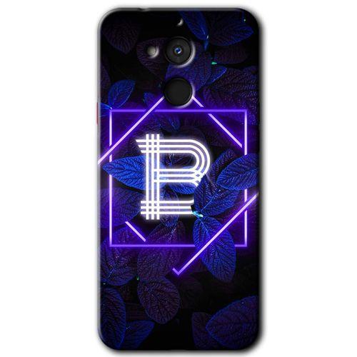 Potkal Hediye Fabrikası General Mobile GM 8 HD Baskılı Kılıf + 9D Tam Ekran Koruyucu - Dark Neon Yaprak B Harfi