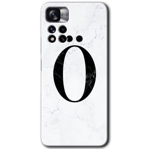 Redmi Note 11 Pro Plus 5G Kılıf HD Desen Baskılı Arka Kapak - Beyaz Mermer Desenli Ö Harfi