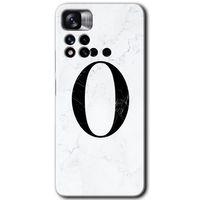 Redmi Note 11 Pro Plus 5G Kılıf HD Desen Baskılı Arka Kapak - Beyaz Mermer Desenli Ö Harfi