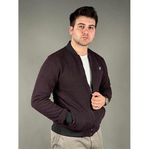 Erkek Uzun Kol Fermuarlı Pike Kolej Mont - 6306 - Bordo