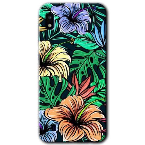 Samsung Galaxy A10 Kılıf Baskılı Kapak - Hibiscus Flowers +Tam Kaplayan Mat Seramik