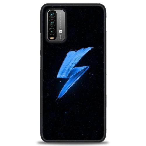 Xiaomi Redmi Note 9 4G Kılıf HD Baskılı Kılıf - Mavi Şimşek + Tam Ekran Koruyucu