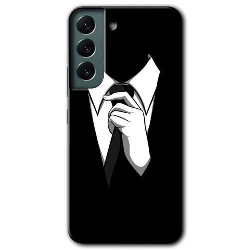 Potkal Hediye Fabrikası Samsung Galaxy S22 Plus HD Baskılı Kılıf + 9D Tam Ekran Koruyucu - Smokin