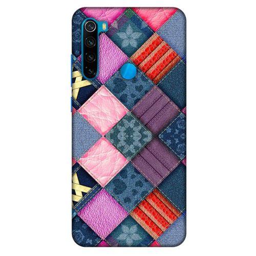 Xiaomi Redmi Note 8 Kılıf Patchwork (39) Liquid Crystal Kılıf Şeker Pembe Bordo