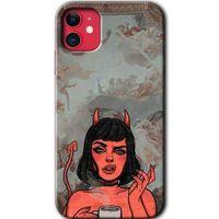 MRCİLETİSİM iPhone 11 Kılıf HD Desen Baskılı Arka Kapak + Mat Kobra Cam - Devil Girl