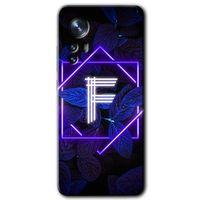 Xiaomi Mi 12 Pro HD Baskılı Kılıf + 9D Tam Ekran Koruyucu - Dark Neon Yaprak F Harfi