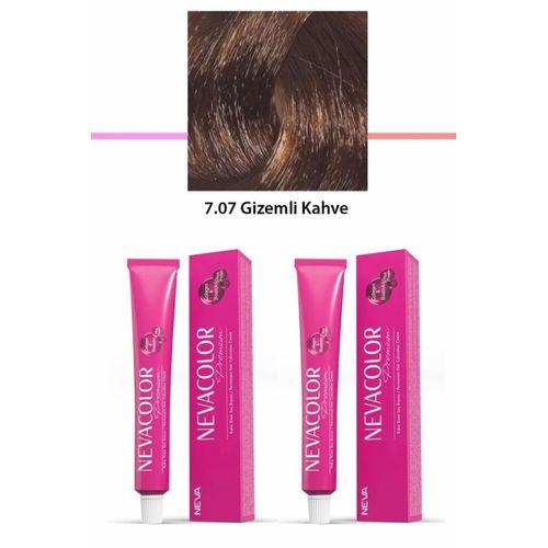 2 li Set Premium 7.07 Gizemli Kahve - Kalıcı Krem Saç Boyası 2 X 50 g Tüp