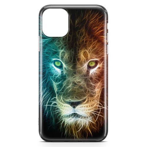 Apple iPhone 11 Pro Kılıf Neon Aslan Arka Kapak Koruma Desenli Full Koruyucu