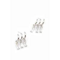 Küçük Baget Taşlı Küpe - Gümüş