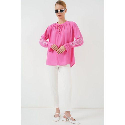 Nakışlı Örme Bluz 941 - Pembe