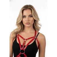 Kırmızı Kadın Kemer Metal Halka Detaylı Vücut Aksesuarı - Brf107