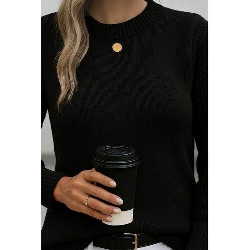 Kadın Uzun Kollu Bisiklet Yaka Triko Bluz