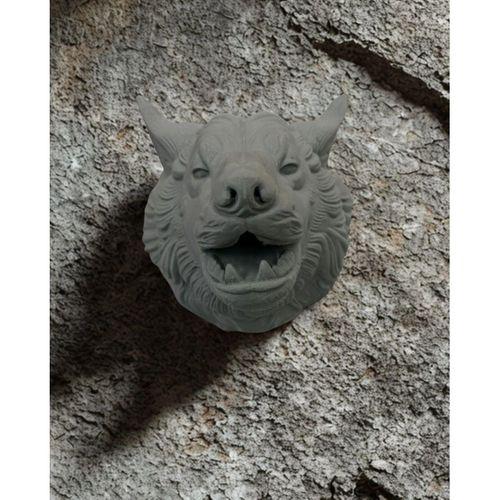 Gri Kurt Duvar Dekoru Asılabilir Dekoratif Heykel Tasarım