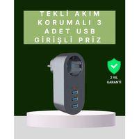Termal Akım Korumalı 3 Usb'li Güvenli Priz – Akıllı Akım Dengeleme