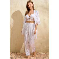 Saten Çiçek Desenli Dantelli Sabahlık Balenli Destekli Dolgulu Büstiyer Sütyen Ve Pantolon Pijama 3'lü Takım