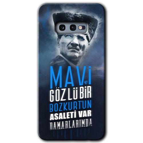 Potkal Hediye Fabrikası Samsung Galaxy S10e Kılıf HD Desen Baskılı Arka Kapak - Bozkurt Atatürk