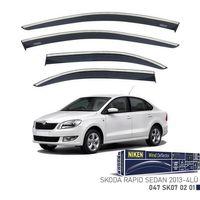 Skoda Rapid Sedan Niken Kromlu Cam Rüzgarlığı 4lü Set 2013 2018