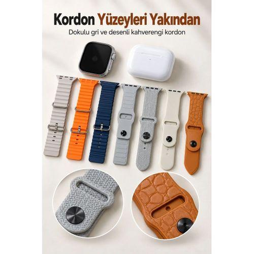 Akıllı Saat Bluetooth Aramalı Ve 7 Kordonlu Set