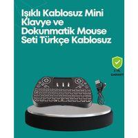 Işıklı Kablosuz Mini Klavye – 2.4 Ghz, Dokunmatik Mouse Özellikli