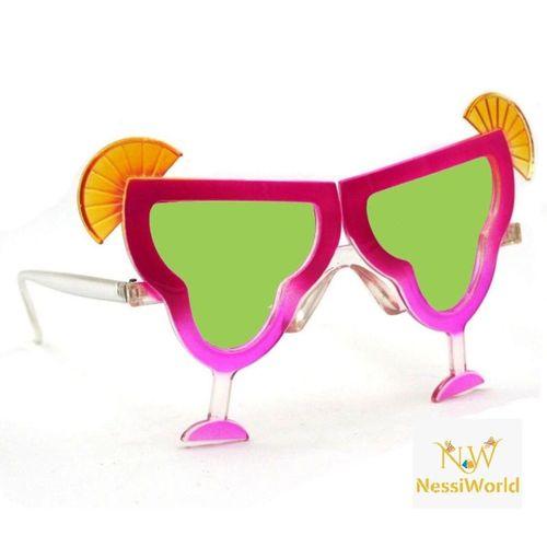 Margarita Bardak Şeklinde Parti Gözlüğü Pembe 16x8 cm