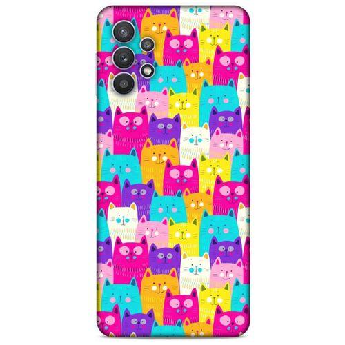 Lopard Samsung Galaxy A32 Uyumlu Kılıf Kediler (34) Slim Armor Kılıf Rengarenk