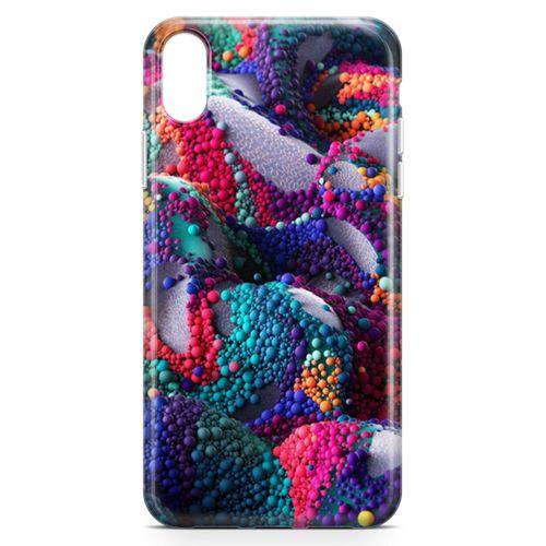 Apple iPhone XR Kılıf Renkli Boncuk 3d Arka Kapak Koruma Desenli Full Koruyucu