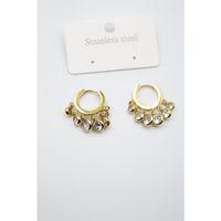 Çelik Taşlı Shakira Küpe - Altın