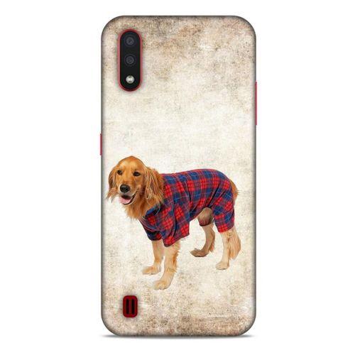 Samsung Galaxy A01 Kılıf Köpek Kıyafetleri (47) Crystal Flex Kılıf Golden Gömlek