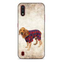 Samsung Galaxy A01 Kılıf Köpek Kıyafetleri (47) Crystal Flex Kılıf Golden Gömlek