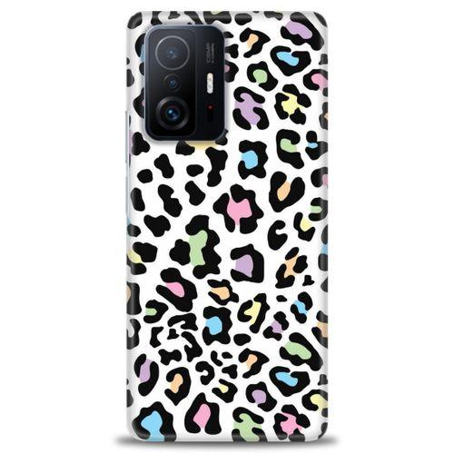 Xiaomi Mi 11T Pro Kılıf HD Baskılı Kılıf - Renkli Leopar + Tam Ekran Koruyucu