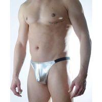 Erkek Gümüş Lame Brazillian Slip