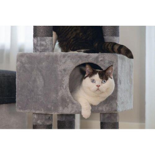 Beeztees Kedi Köşe Tırmalama ve Oyun Evi, Gri, 40x40x135cm