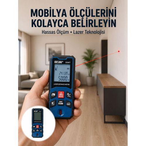 50 Metre Lazer Ölçüm Cihazı Alan Ve Mesafe Hesaplama Yeni Nesil