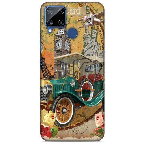 Retro (37) Desen Silicone Cover Renkli Oppo Realme C15 Kılıf