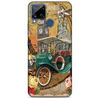 Retro (37) Desen Silicone Cover Renkli Oppo Realme C15 Kılıf